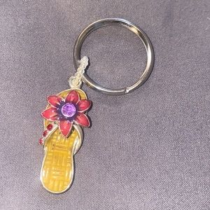 Sandal Keychain. Tropical Key Fob